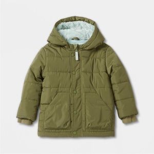 Cat & Jack Toddler Puffer Jacket Olive Green 5T